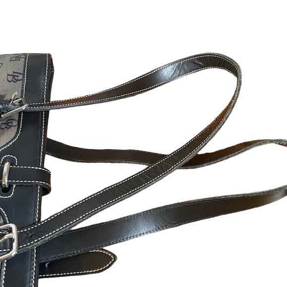 Dooney & Bourke Gray Logo Canvas Tote Bag Women Vintage - Picture 5 of 12